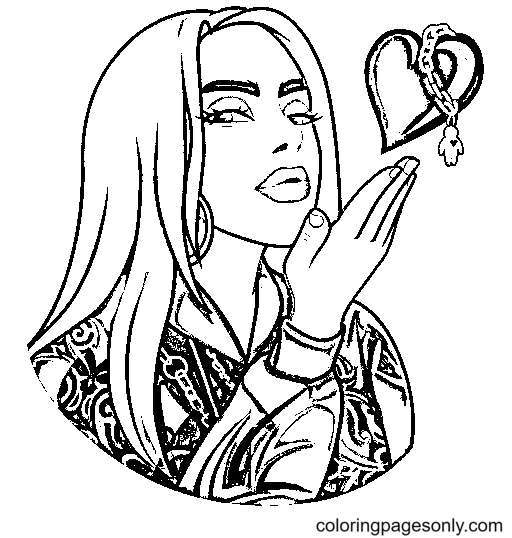 Cantante famosa Billie Coloring Page