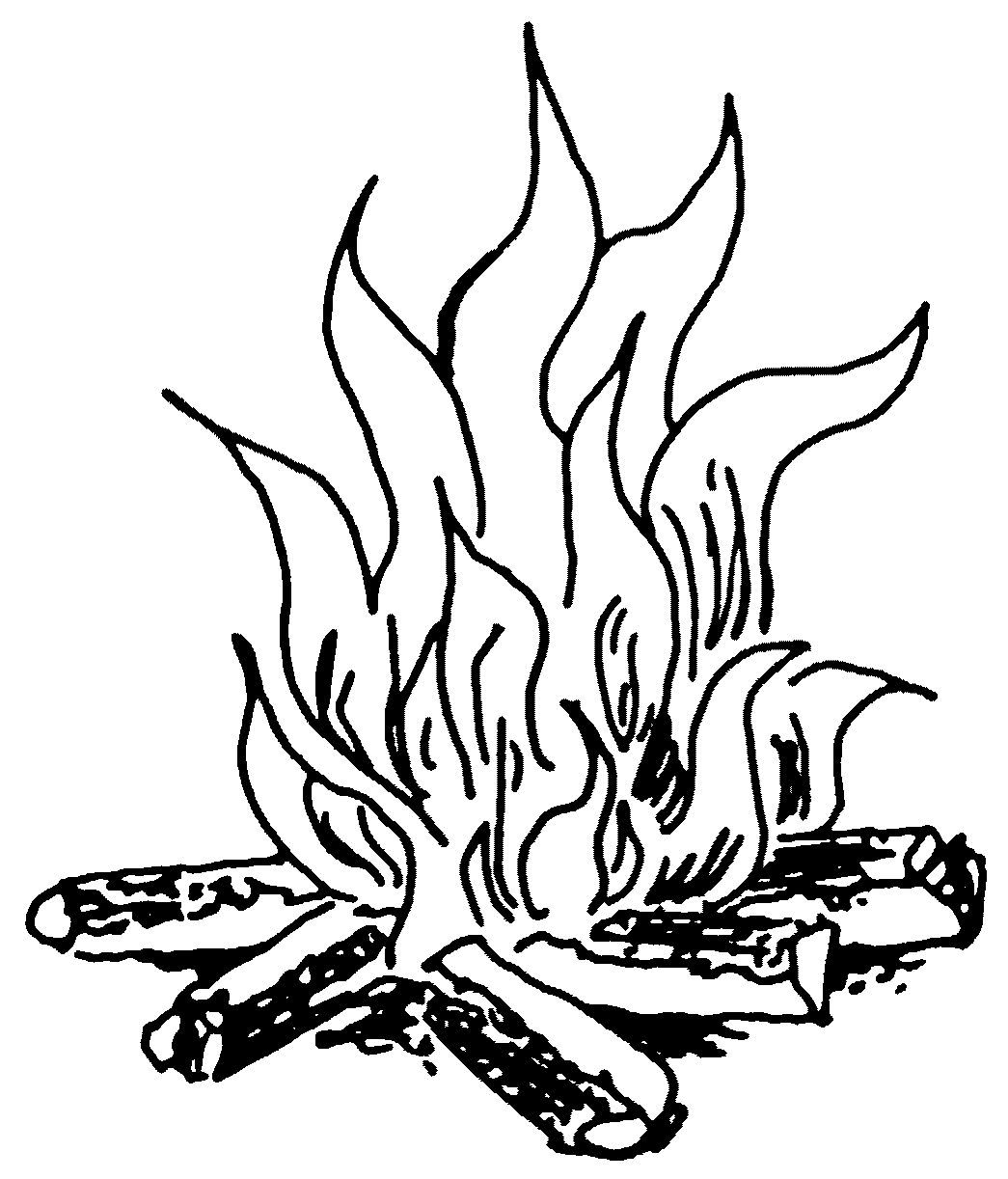Pagina da colorare di immagini di fiamme di fuoco