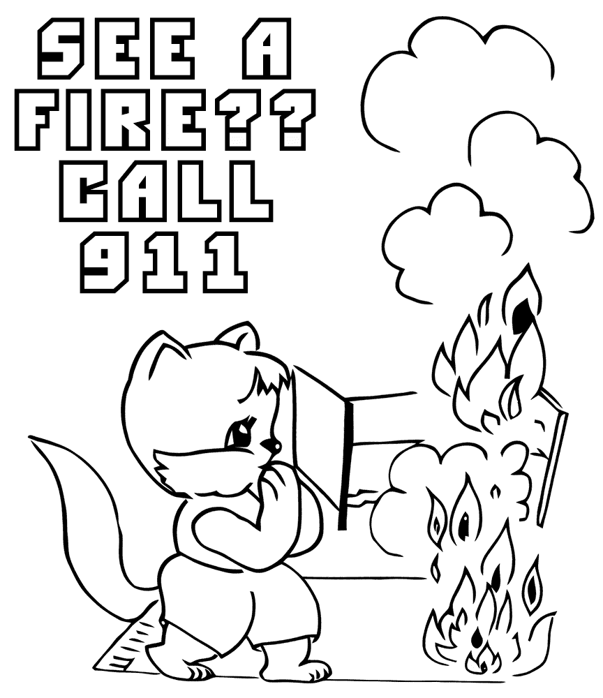 Fire Safety Coloring Pages