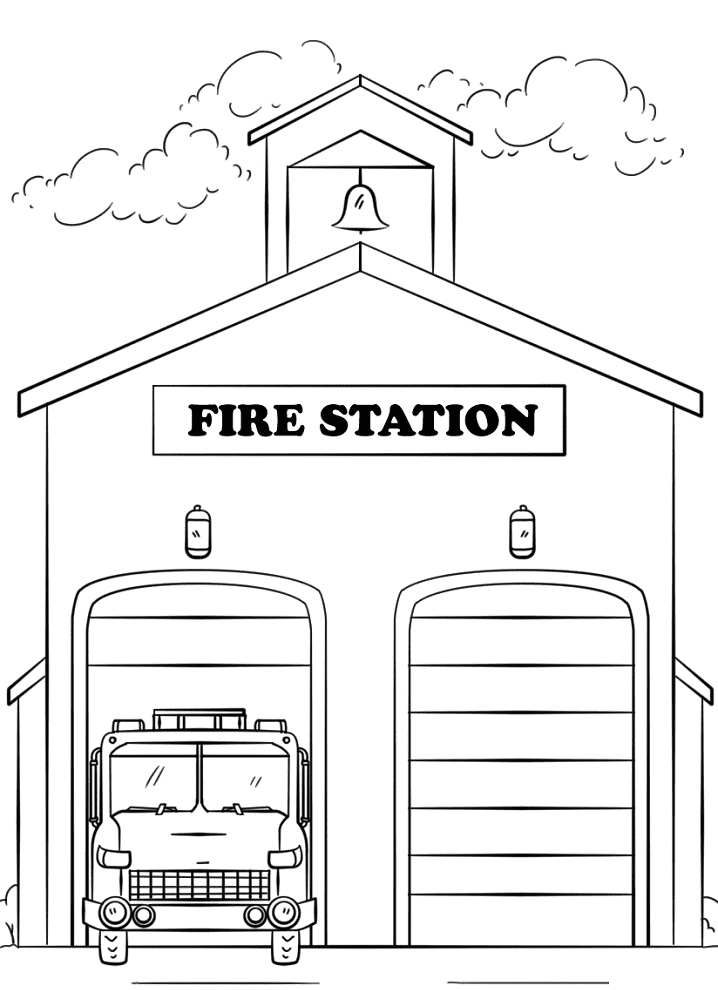 Fire Station Coloring Pages