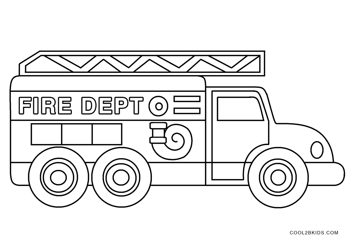 Fire Truck Free Coloring Page
