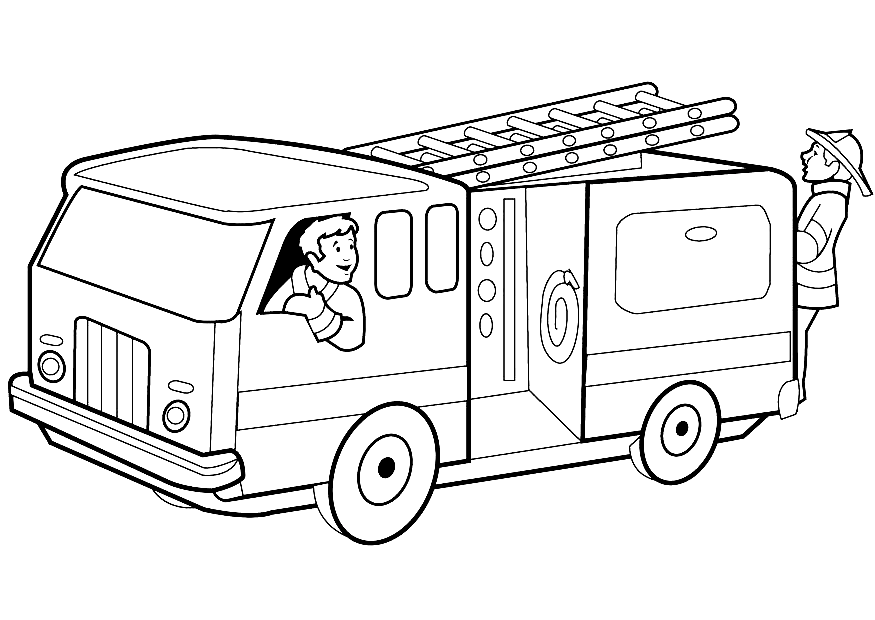 Fire Truck Images Coloring Page