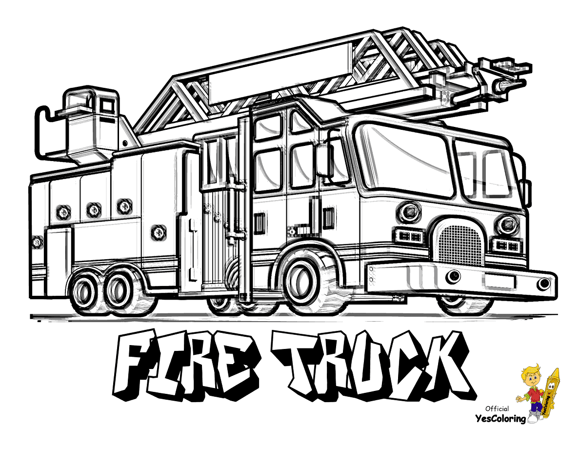 Fire Truck for Children Coloring Pages