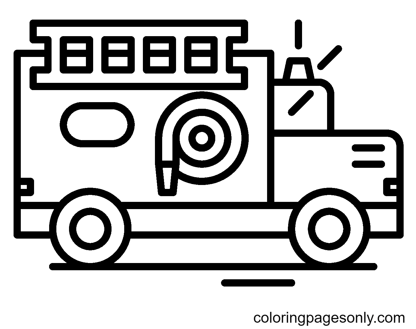 Fire Truck for Preschool Coloring Page