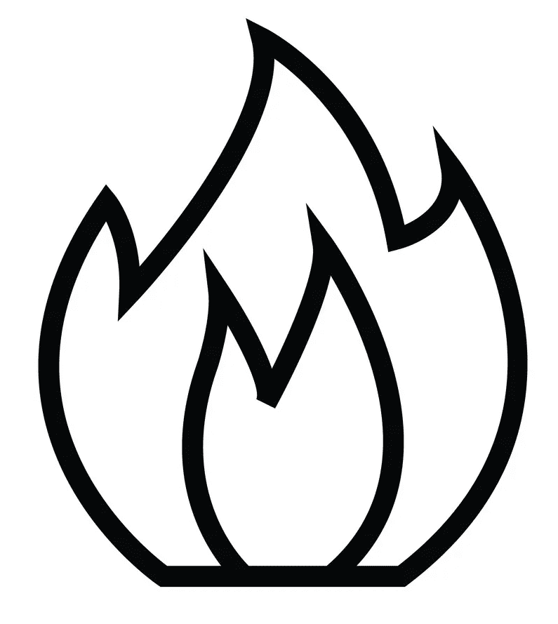 Vuur pictogram Kleurplaat