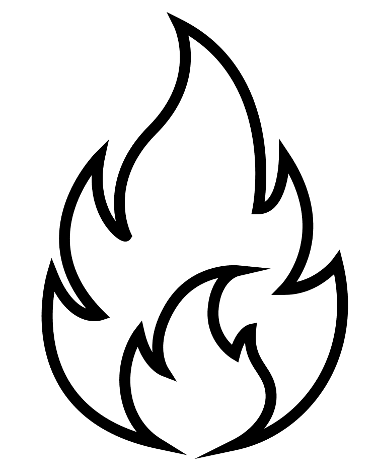 Flame coloring pages Flame candle pixabay fire light clipart symbols ...