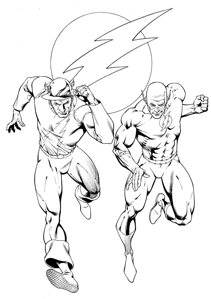 Flash Jay Garrick and Barry Coloring Pages