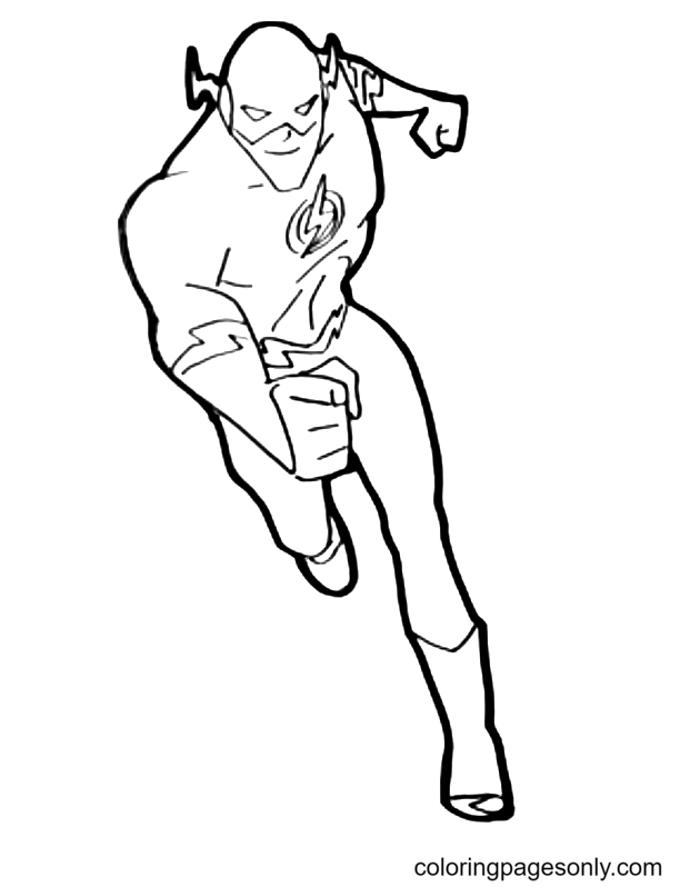 Flash From DC Justice League Coloring Page Free Printable Coloring Pages