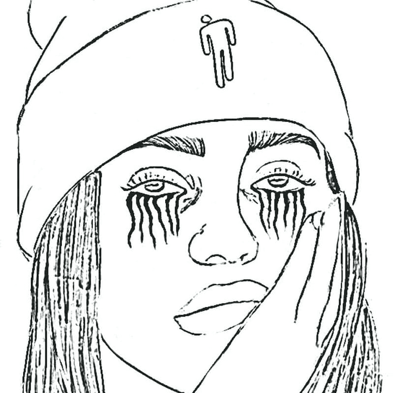 Free Billie Eilish Coloring Page