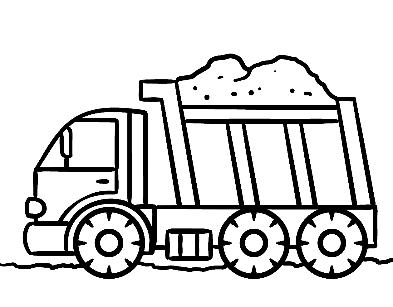 Free Dump Truck for Kids Coloring Pages