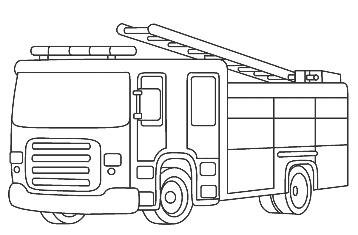 Free Fire Truck Coloring Page