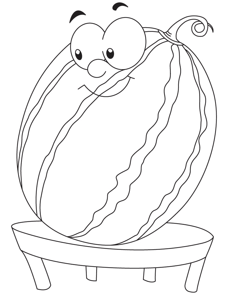 Free Watermelon Coloring Page