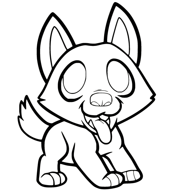 Funny Baby Husky Coloring Page