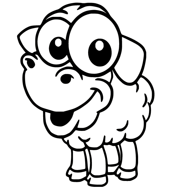 Moutons drôles aux grands yeux de mouton