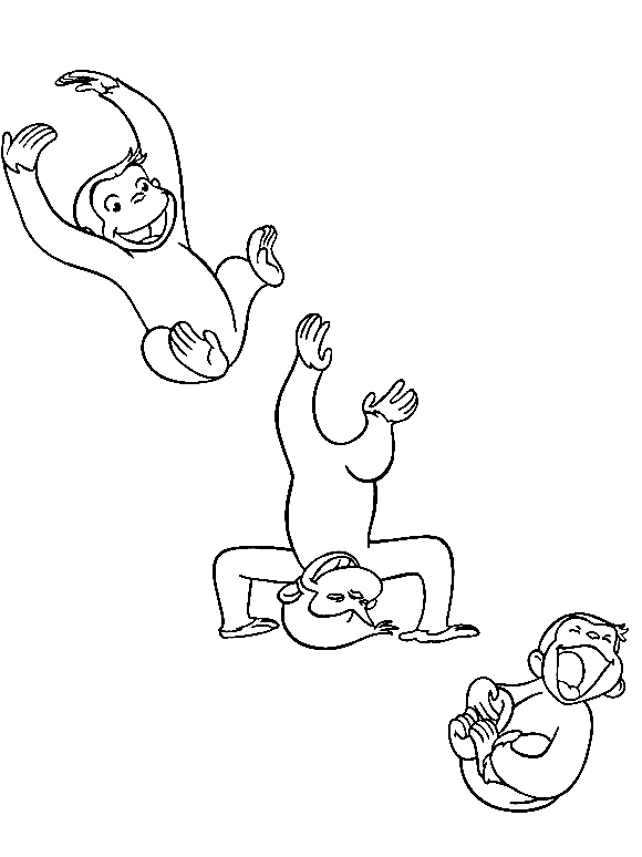Funny Curious George Coloring Page