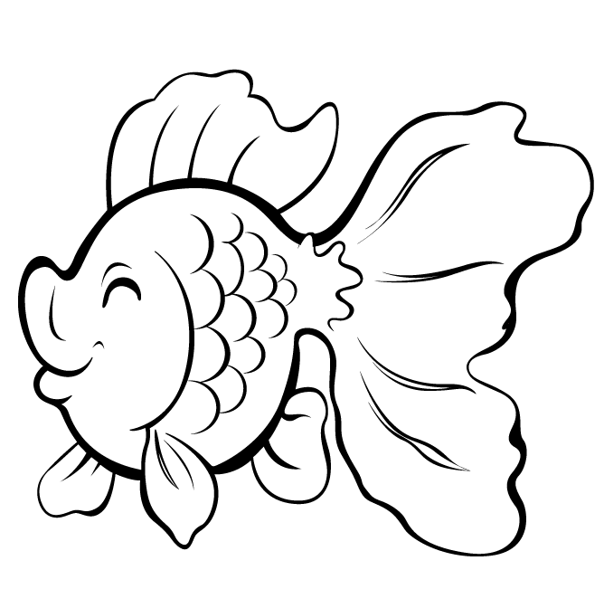 Funny Goldfish Coloring Page