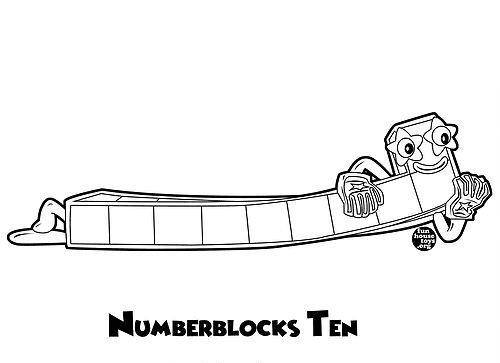 Bloques de números divertidos diez de Numberblocks