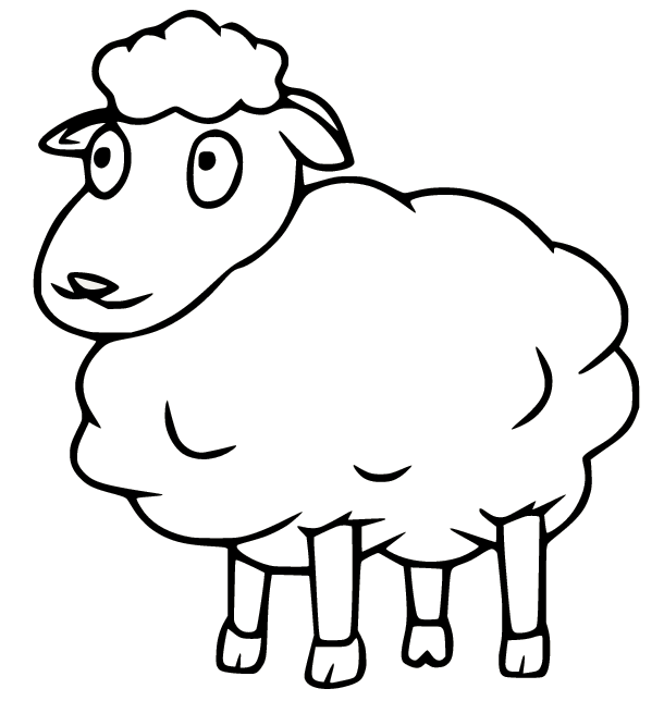 Funny Simple Sheep Coloring Page