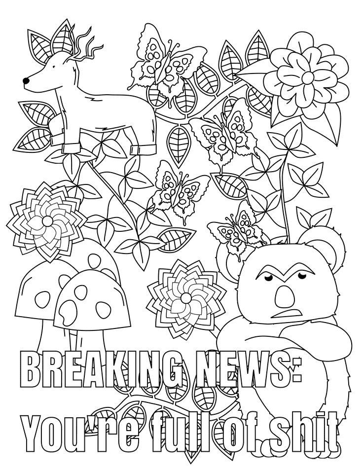 Funny Swear Word Adult Coloring Page
