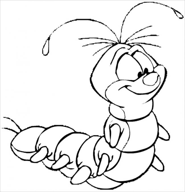 Funny Worm to Print Coloring Page