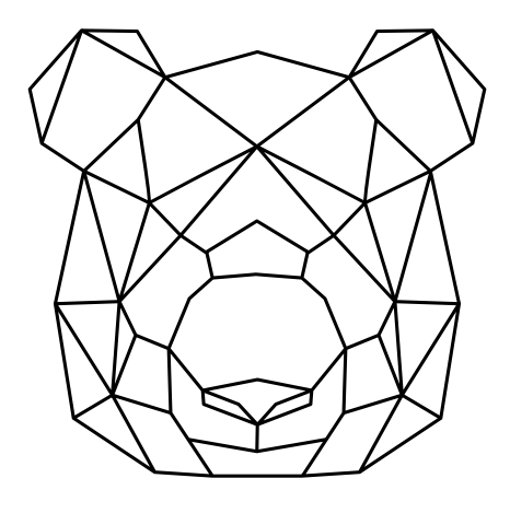 Cabeza de panda geométrica de Geométrico
