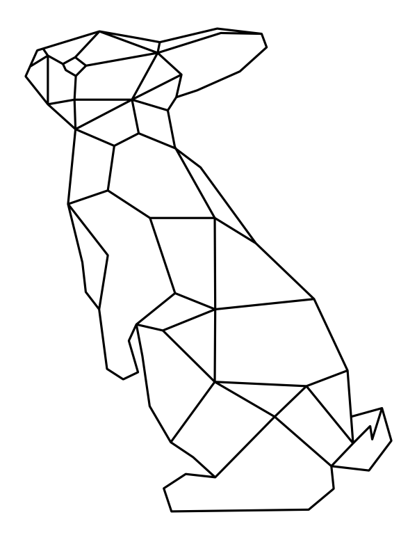 Geometric Rabbit Coloring Pages