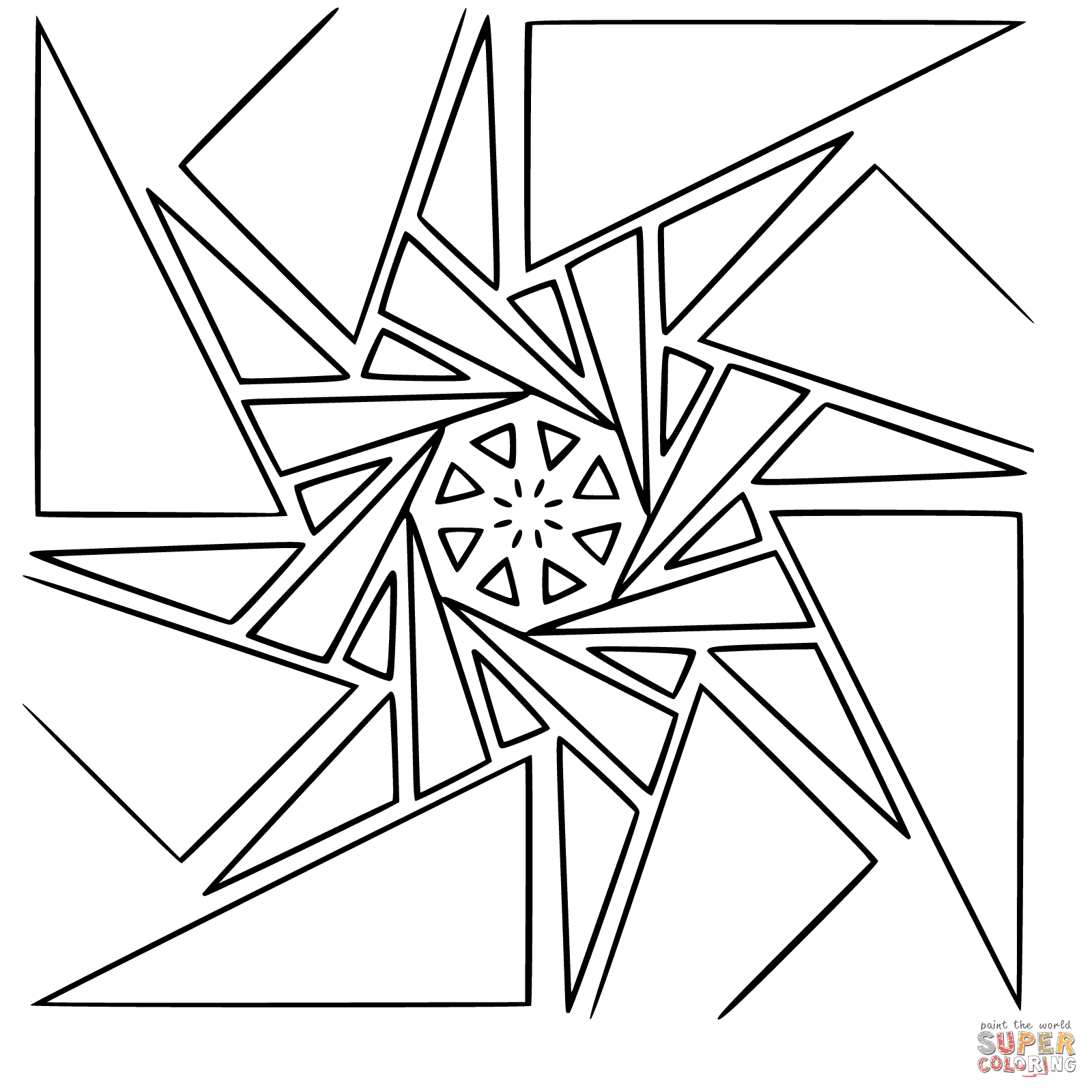 Geometric Triangles Coloring Page