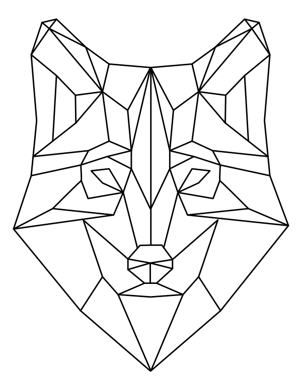 Tête de loup géométrique de Géométrique