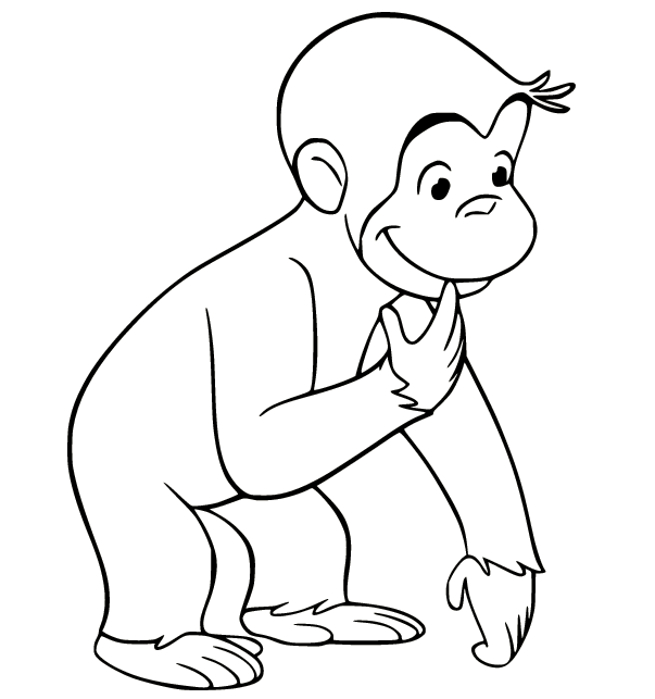 Gluttonous Curious George Coloring Page