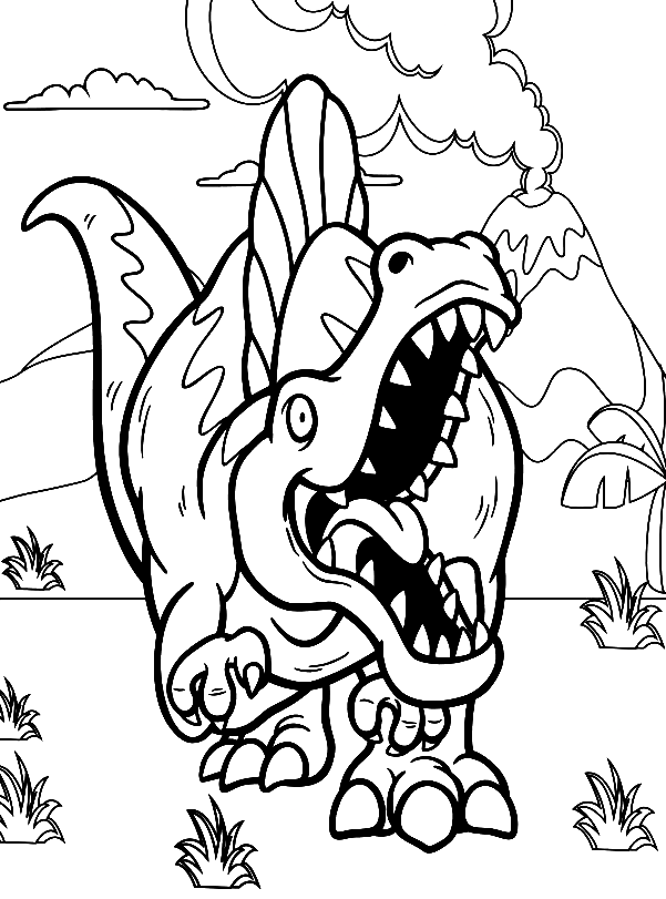 Goofy Spinosaurus Coloring Page