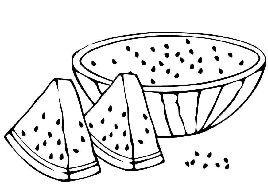 Half Watermelon Coloring Pages