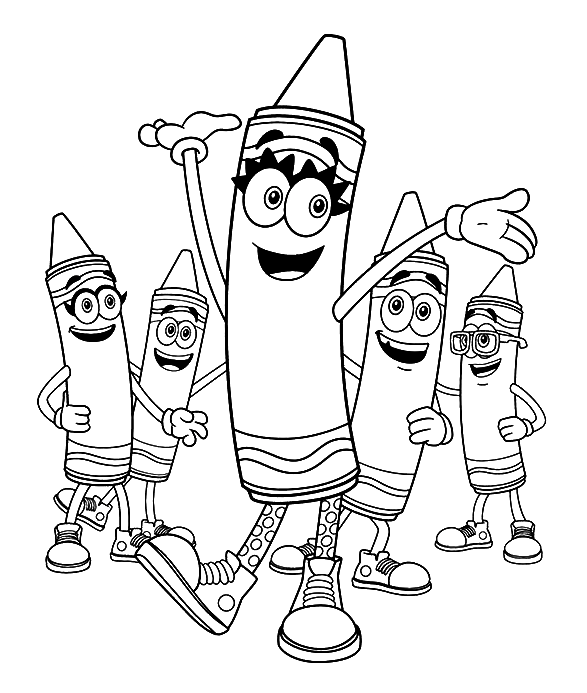 Happy Crayons Coloring Pages