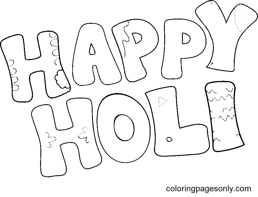 Gelukkige Holi-doodle van Holi