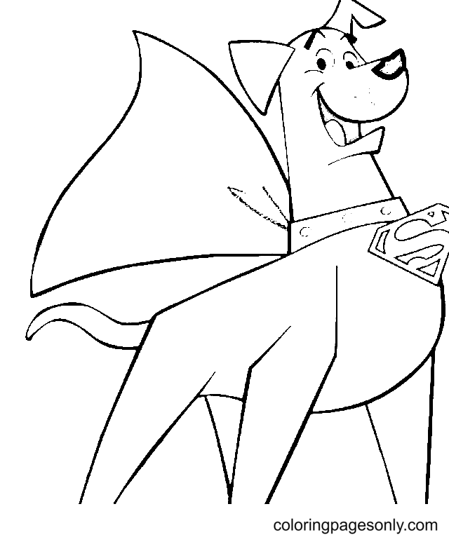 Happy Krypto Coloring Pages