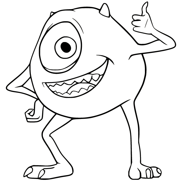 Happy Mike Wazowski Coloring Pages
