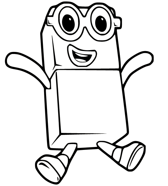 Happy Numberblocks Two Coloring Page