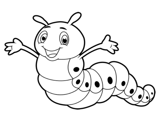 Happy Worm Coloring Pages