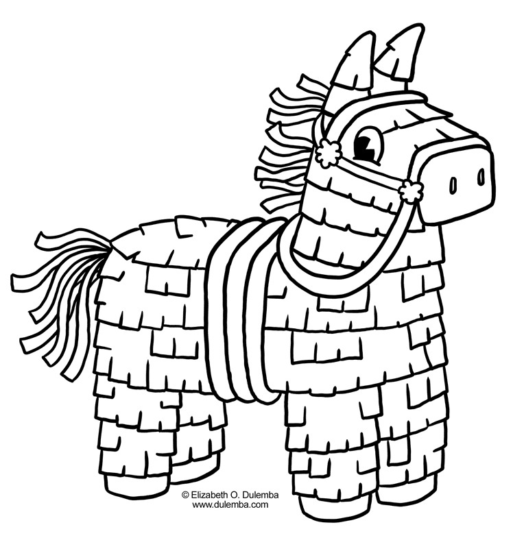 Horse Pinata Cinco De Mayo Coloring Page