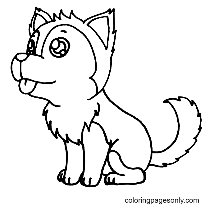 Husky for Kids Coloring Pages