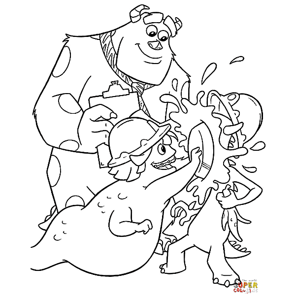 James Sulley Sullivan Plays With His Friends Coloring Pages