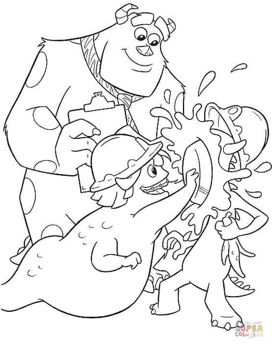 James Sulley Sullivan Plays With His Friends Coloring Pages