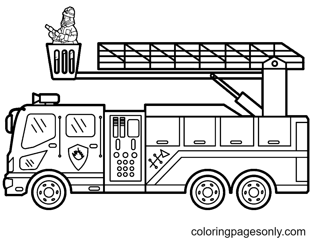 Kleurplaat Brandweerwagen Kinderen