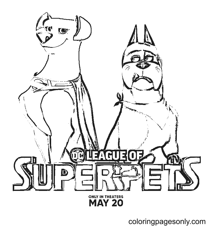 Krypto and Ace Coloring Page