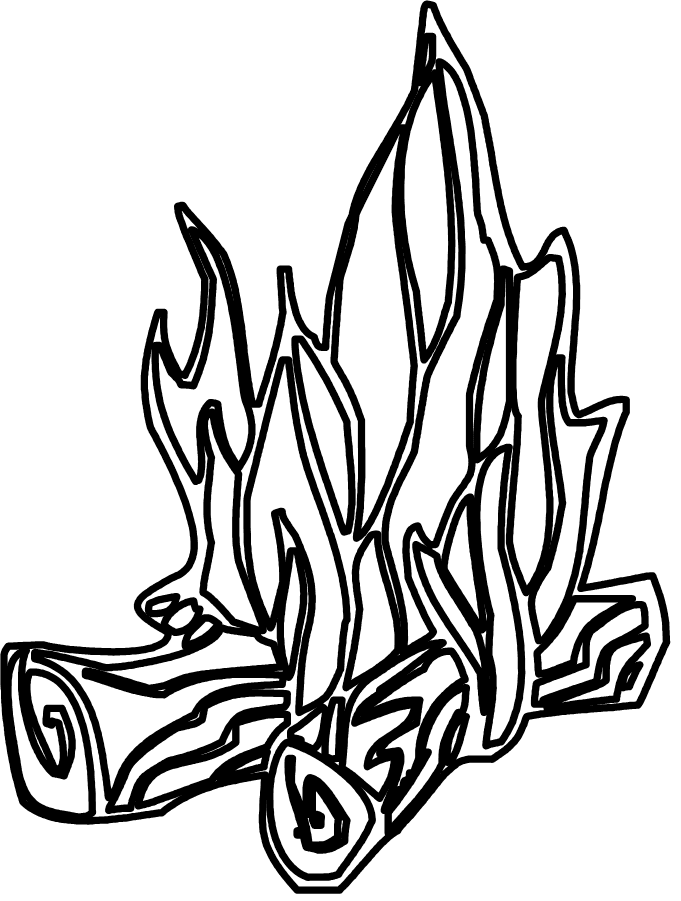 Large Camp Fire Coloring Page