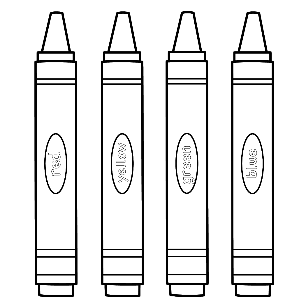 Large Crayons Coloring Page