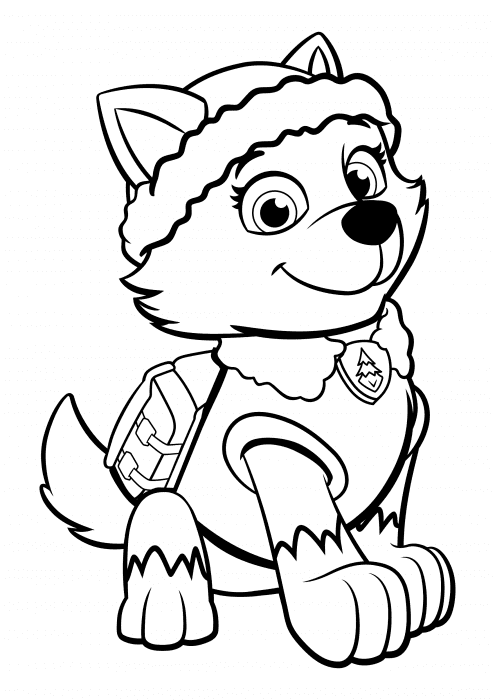 Little Husky Coloring Page