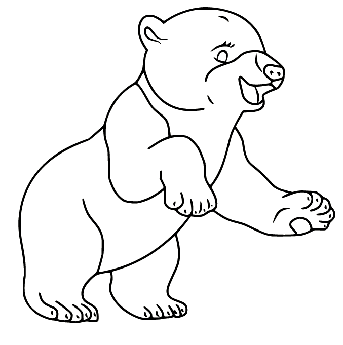 Little Polar Bear Stands Up Coloring Page