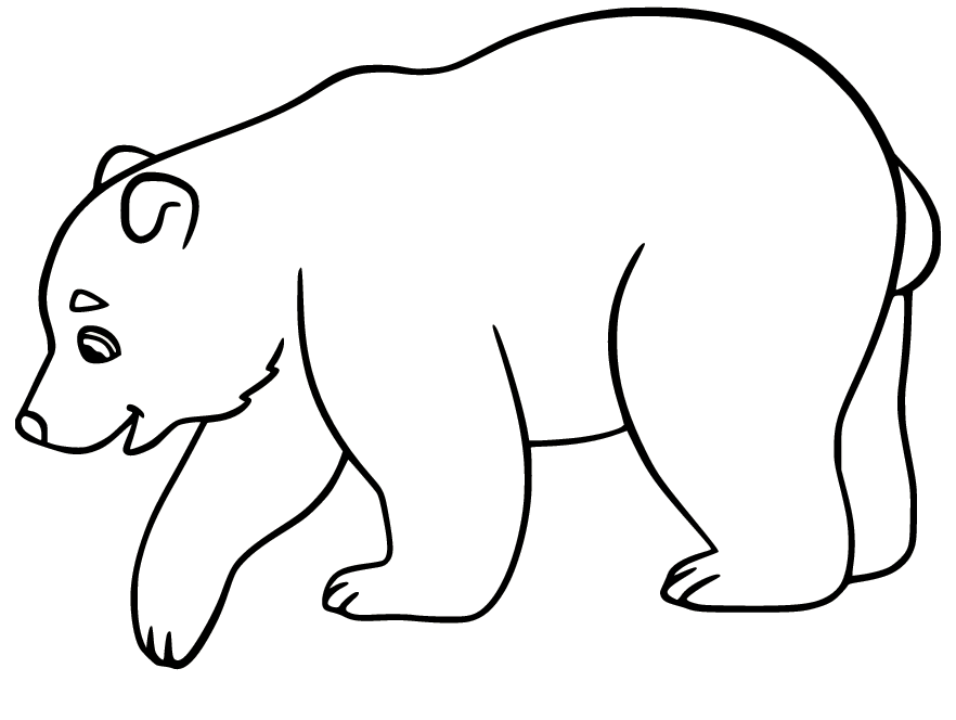 Little Polar Bear Walking Coloring Page