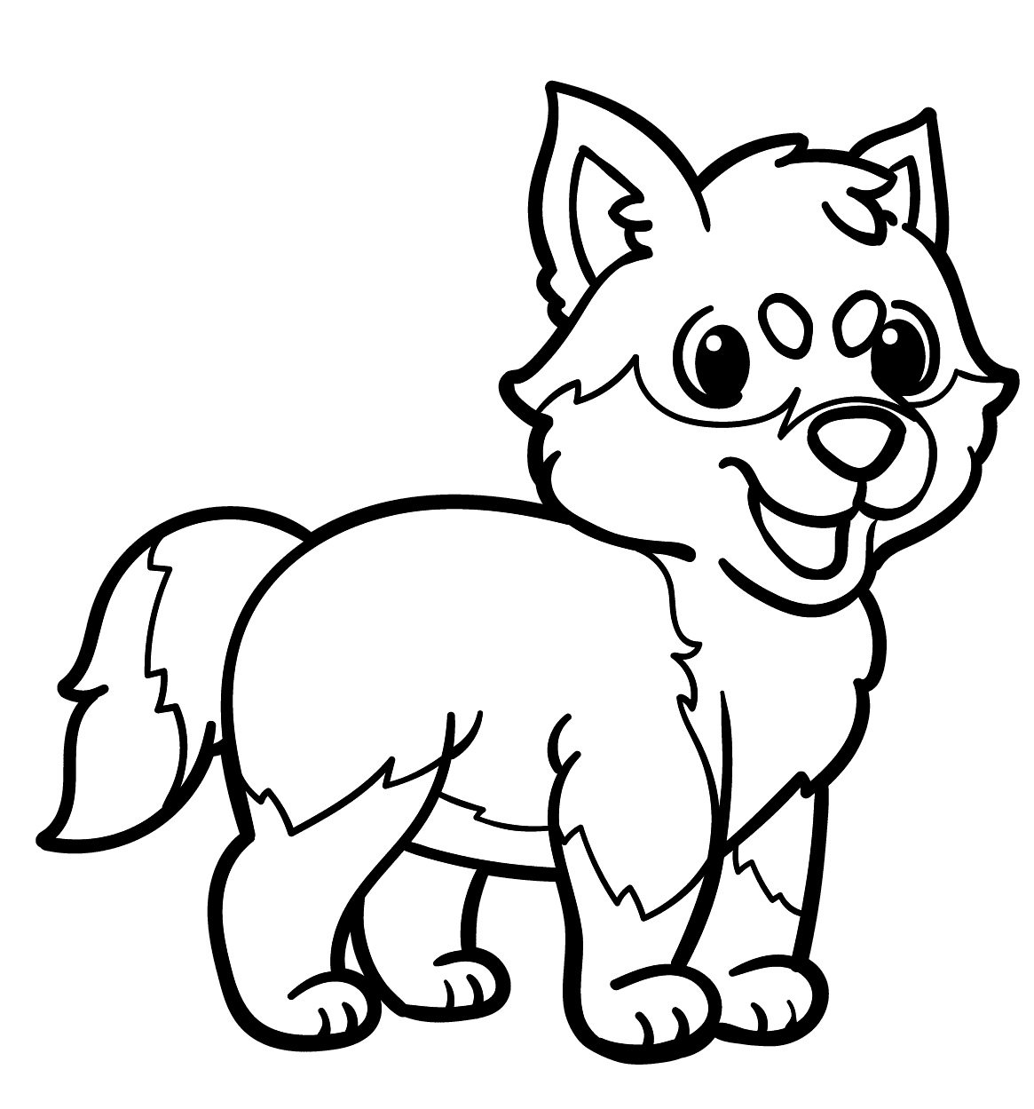 Little Puppy Husky Coloring Page