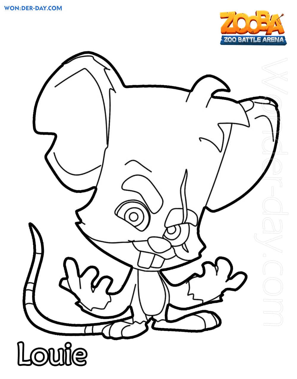 Louie Zooba Coloring Pages